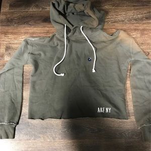 Abercrombie and Fitch garmet dyed cutoff crop hoodie new with tags